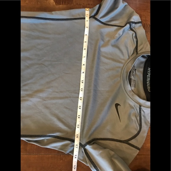 Men’s Crew Neck Nike Pro Combat Dry-fit Grey Fitted Hyperwarm Long sleeve Top - Picture 11 of 11